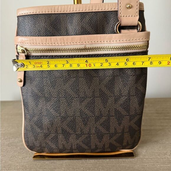 Michael Kors Crossbody Small Travel Bag in Brown and Tan Classic Logo - Picture 8 of 12